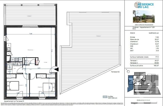 Appartement T3 à vendre - 3 pièces - 77.11 m2 - CARCANS - 33 - AQUITAINE - Century 21 Agence Biran Appartement T3 à vendre - 3 pièces - 77.11 m2 - CARCANS - 33 - AQUITAINE - Century 21 Agence Biran