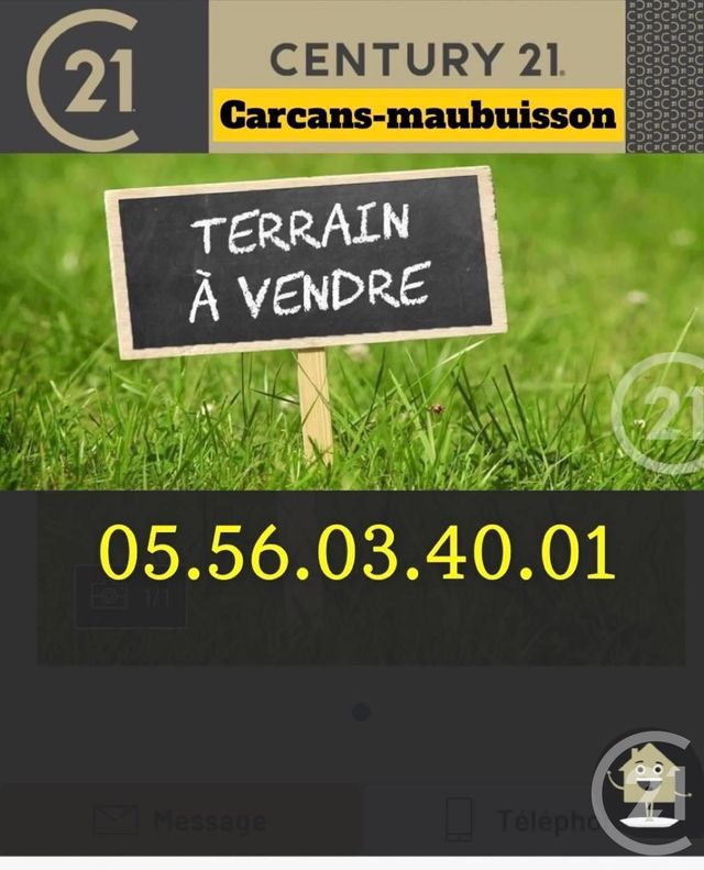terrain à vendre - 536.0 m2 - BRACH - 33 - AQUITAINE - Century 21 Agence Biran
