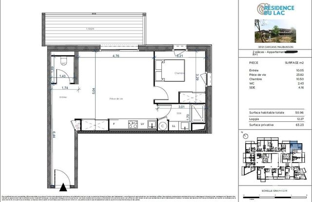Appartement T2 à vendre - 2 pièces - 50.96 m2 - CARCANS - 33 - AQUITAINE - Century 21 Agence Biran