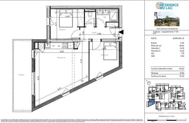 Appartement T3 à vendre - 3 pièces - 59.65 m2 - CARCANS - 33 - AQUITAINE - Century 21 Agence Biran Appartement T3 à vendre - 3 pièces - 59.65 m2 - CARCANS - 33 - AQUITAINE - Century 21 Agence Biran