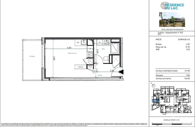 Appartement T1 à vendre - 1 pièce - 27.08 m2 - CARCANS - 33 - AQUITAINE - Century 21 Agence Biran Appartement T1 à vendre - 1 pièce - 27.08 m2 - CARCANS - 33 - AQUITAINE - Century 21 Agence Biran