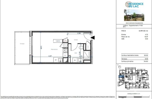 Appartement T1 à vendre - 1 pièce - 26.82 m2 - CARCANS - 33 - AQUITAINE - Century 21 Agence Biran Appartement T1 à vendre - 1 pièce - 26.82 m2 - CARCANS - 33 - AQUITAINE - Century 21 Agence Biran