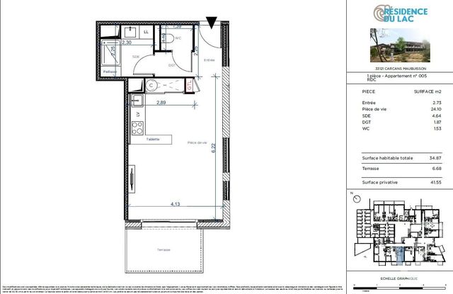 Afficher la photo en grand Appartement T1 à vendre - 1 pièce - 34.87 m2 - CARCANS - 33 - AQUITAINE - Century 21 Agence Biran